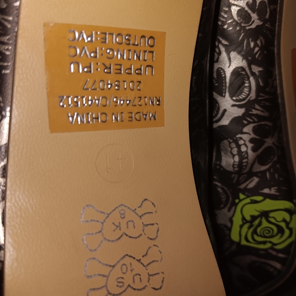 Just Fabulous Skull Roses Peep Toe Stiletto Heels Lime Green Sz 10, Gently Used - Picture 4 of 6